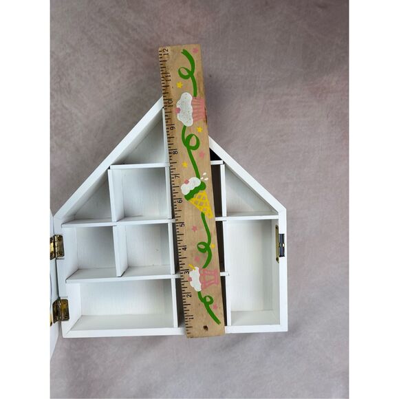 Vintage Wooden Heart Shape Trinket Shelf Cottagecore Shabby Chic - Picture 8 of 10